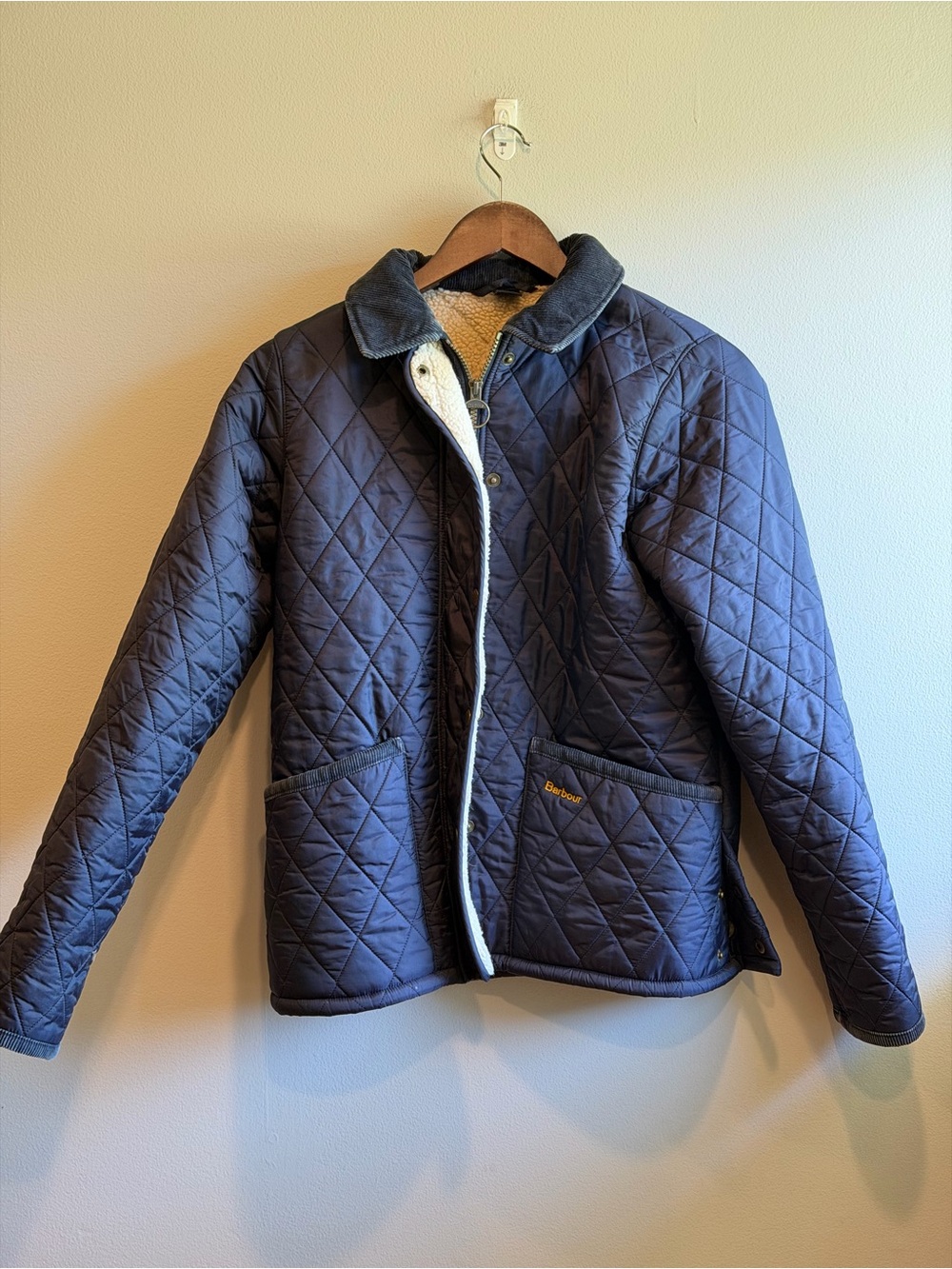 Barbour Vintage Liddesdale Quilted Navy Jacket Size US 6